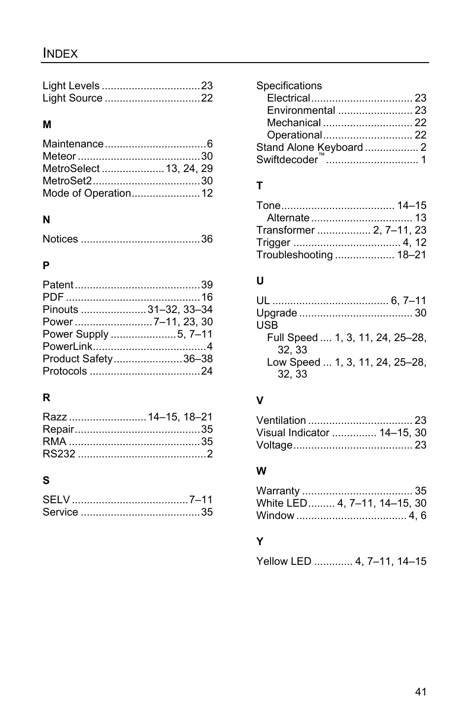 Metrologic Instruments MS1890 User Manual | Page 45 / 48