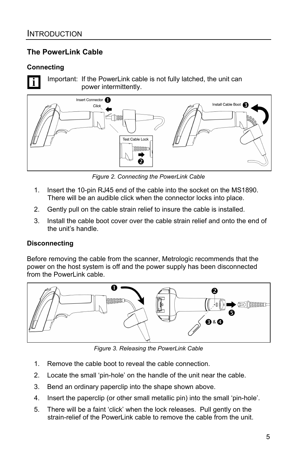 The powerlink cable | Metrologic Instruments MS1890 User Manual | Page 9 / 48