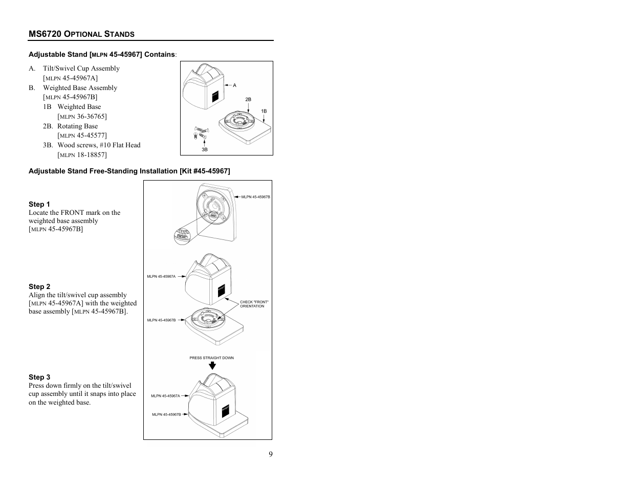 Ms6720 optional stands | Metrologic Instruments MS6720 User Manual | Page 15 / 52