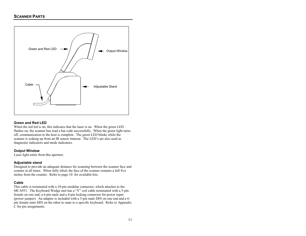 Scanner parts | Metrologic Instruments MS6720 User Manual | Page 17 / 52