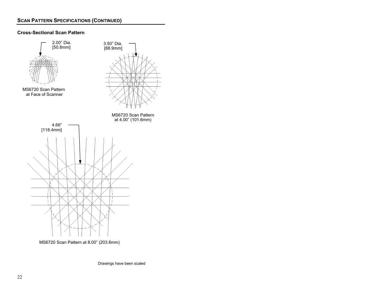 Cross-sectional scan pattern | Metrologic Instruments MS6720 User Manual | Page 28 / 52