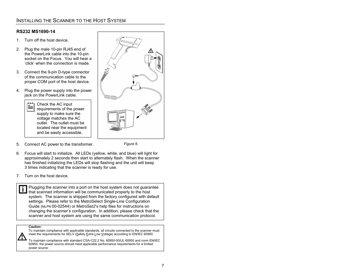 Installing the scanner to the host system, Rs232 ms1690-14 | Metrologic Instruments MS1690 User Manual | Page 11 / 52