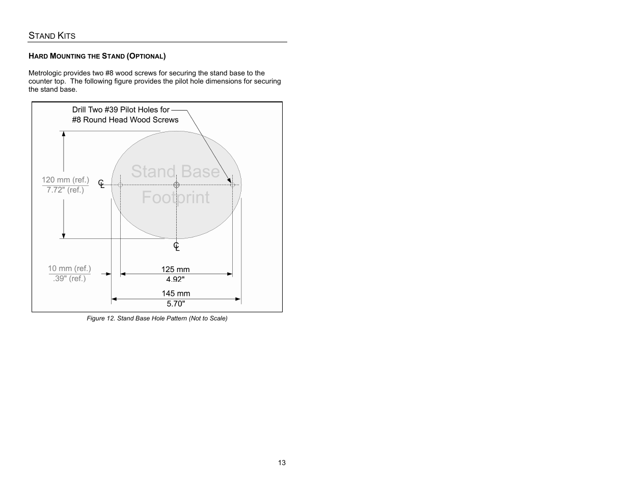 Hard mounting the stand (optional), Hard mounting the stand | Metrologic Instruments MS1690 User Manual | Page 17 / 52