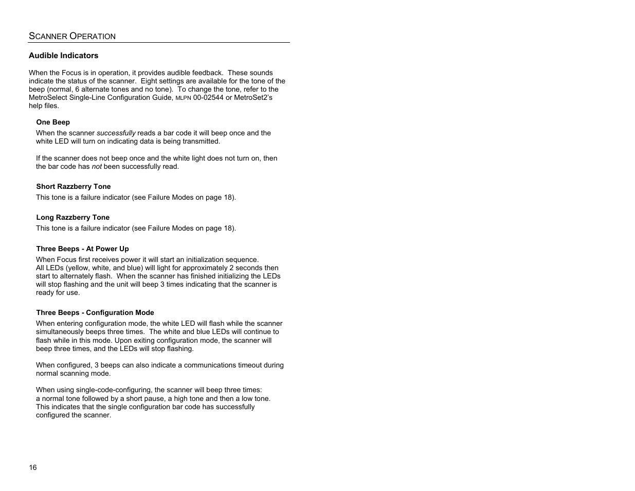 Indicators, Audible, Audible indicators | Metrologic Instruments MS1690 User Manual | Page 20 / 52