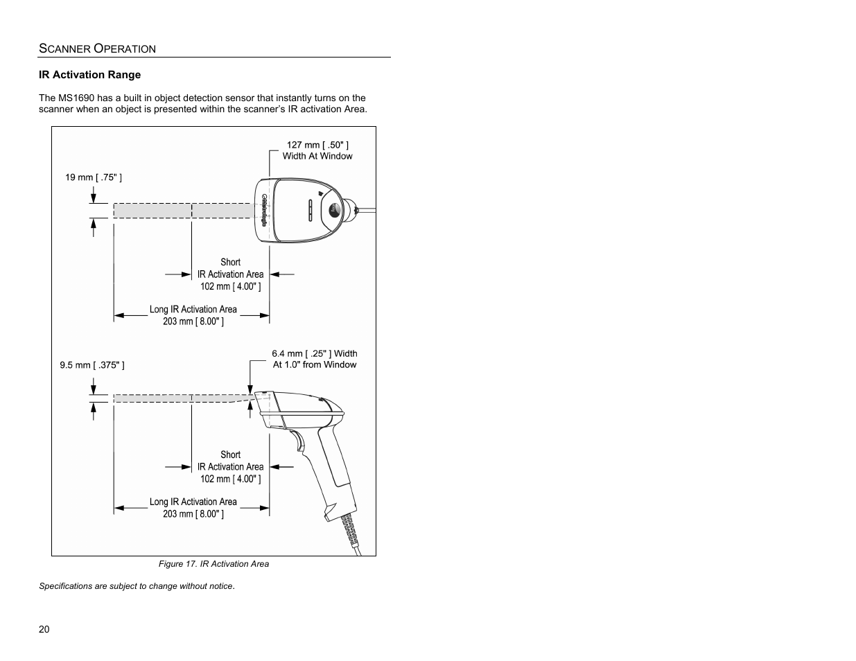 Ir activation range | Metrologic Instruments MS1690 User Manual | Page 24 / 52