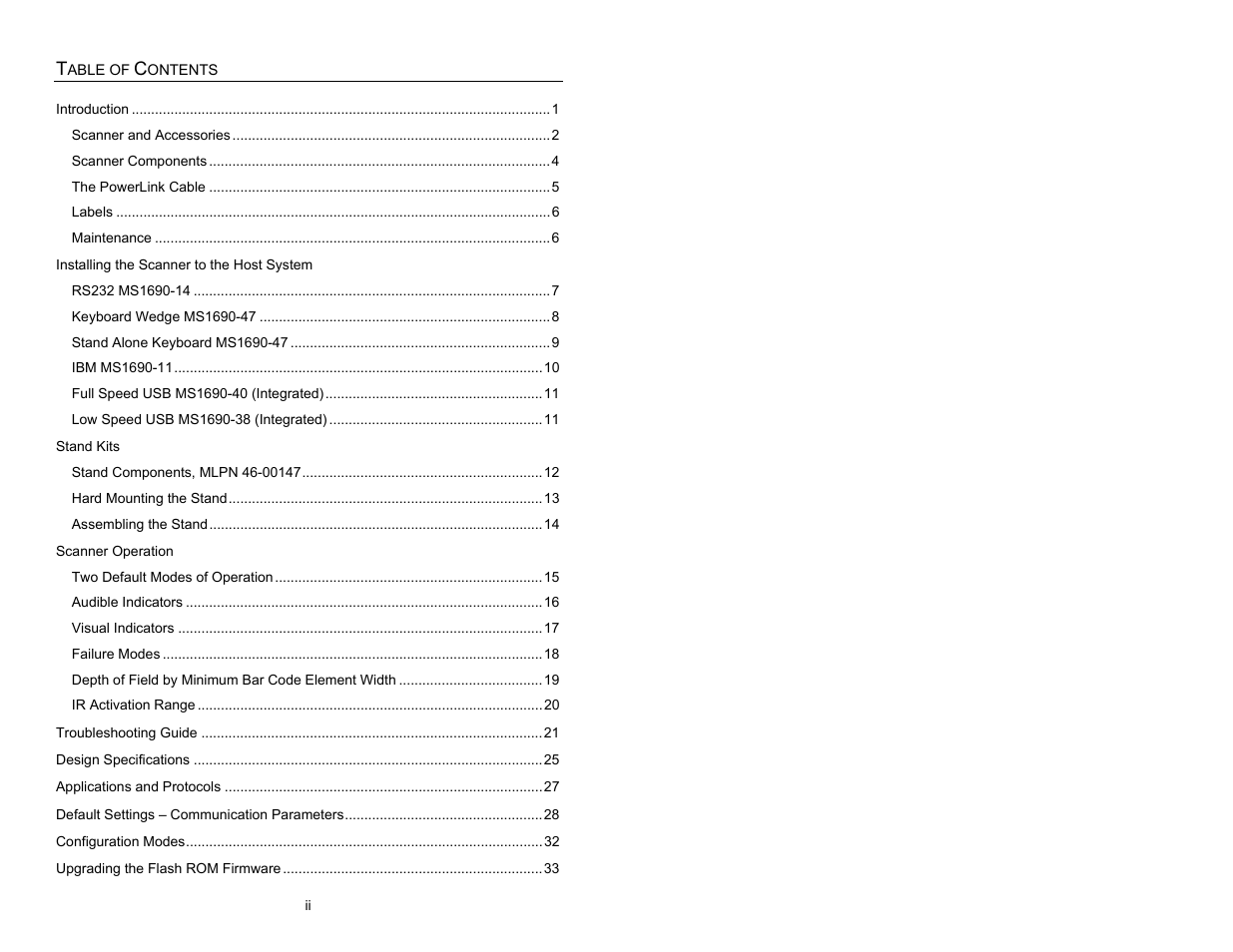 Metrologic Instruments MS1690 User Manual | Page 3 / 52