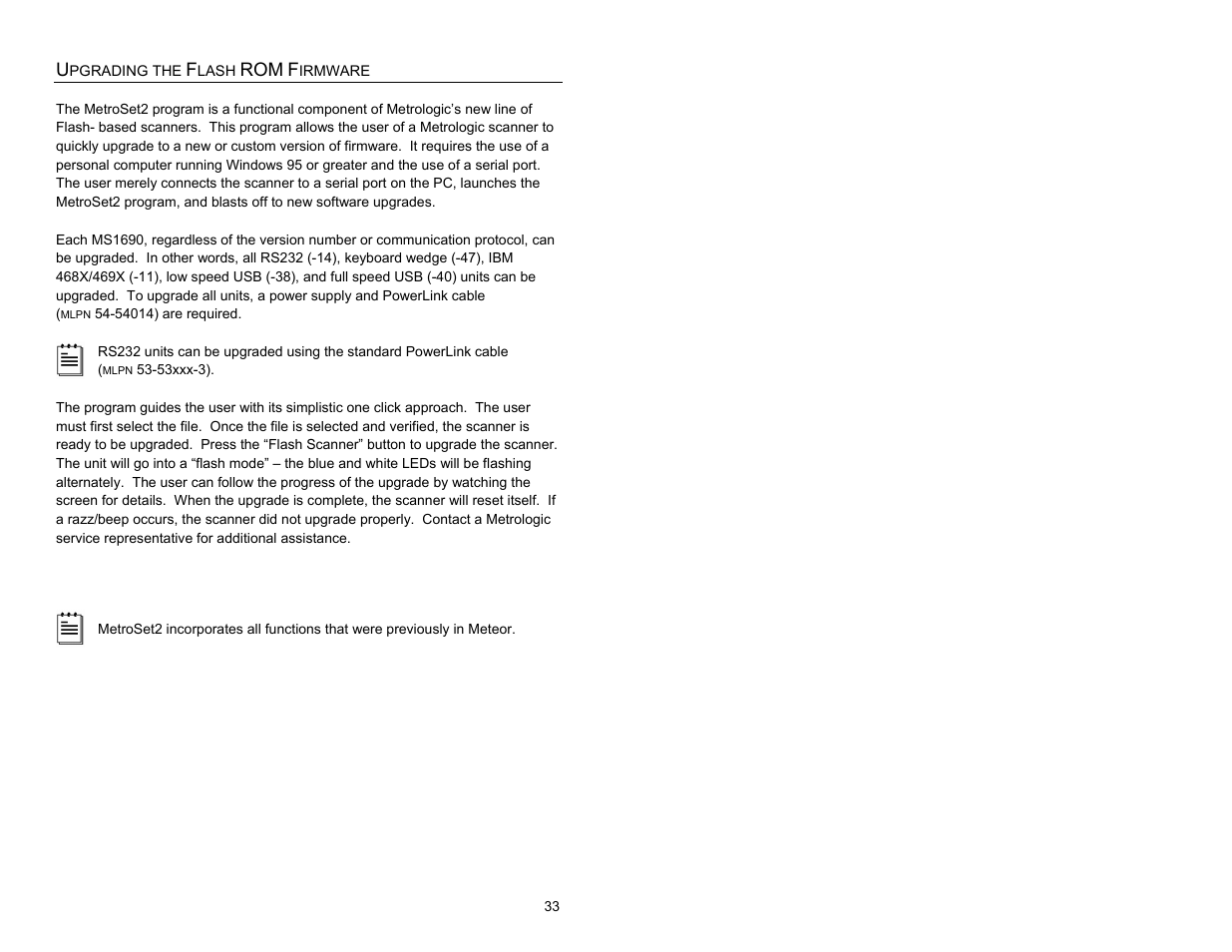 Upgrading the flash rom firmware | Metrologic Instruments MS1690 User Manual | Page 37 / 52