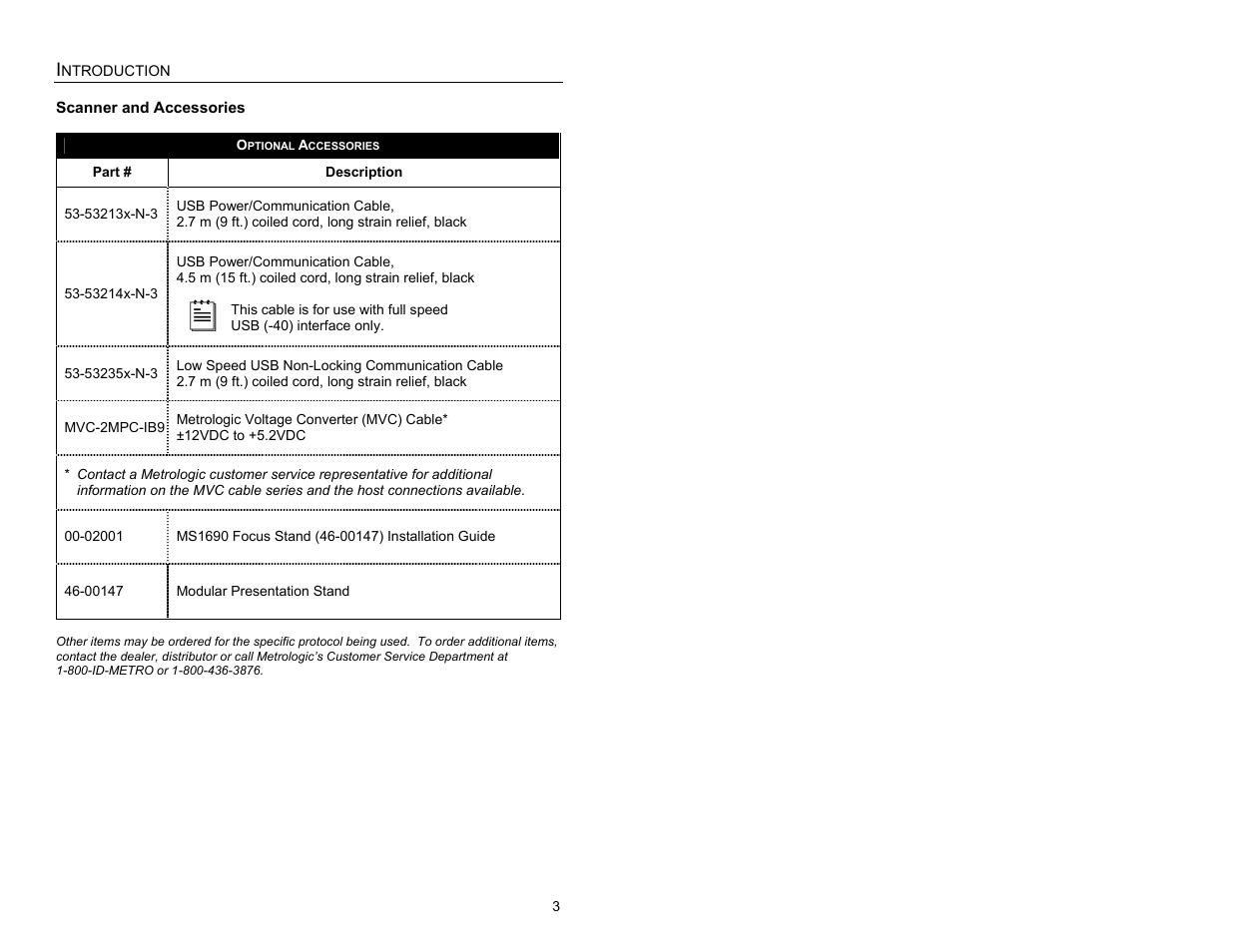 Metrologic Instruments MS1690 User Manual | Page 7 / 52