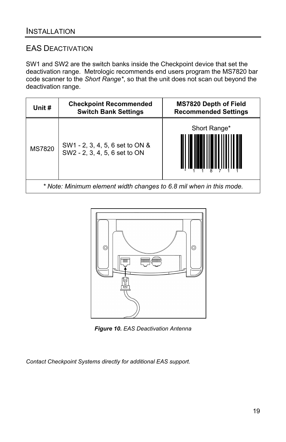 Eas deactivation | Metrologic Instruments Solaris MS7820 User Manual | Page 23 / 64