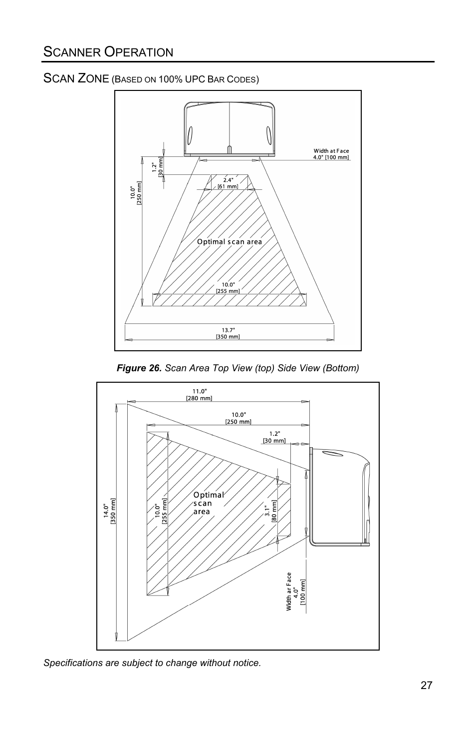 Scanner operation, Scan zone | Metrologic Instruments Solaris MS7820 User Manual | Page 31 / 64