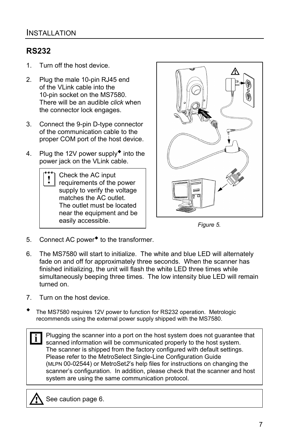 Installation, Rs232 | Metrologic Instruments Genesis MS7580 User Manual | Page 11 / 48