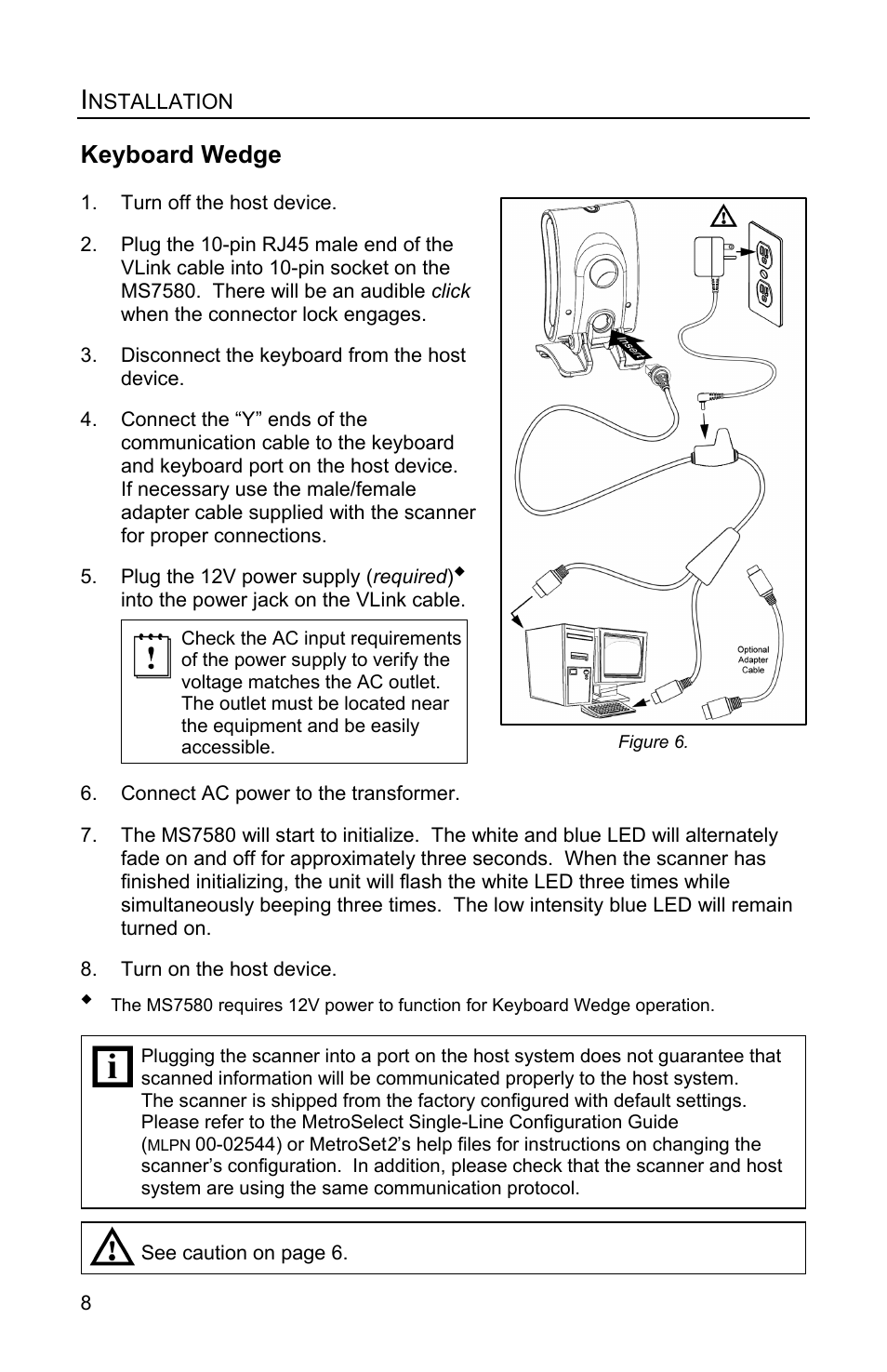 Keyboard wedge | Metrologic Instruments Genesis MS7580 User Manual | Page 12 / 48