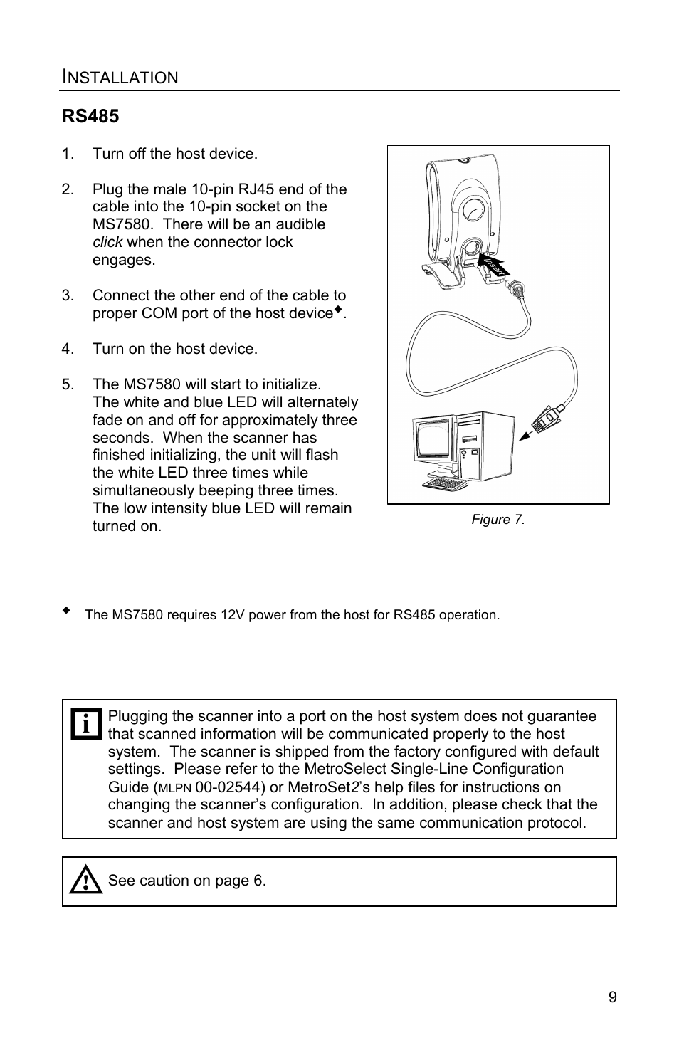 Rs485 | Metrologic Instruments Genesis MS7580 User Manual | Page 13 / 48