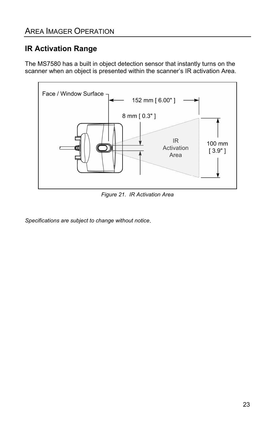 Ir activation range | Metrologic Instruments Genesis MS7580 User Manual | Page 27 / 48