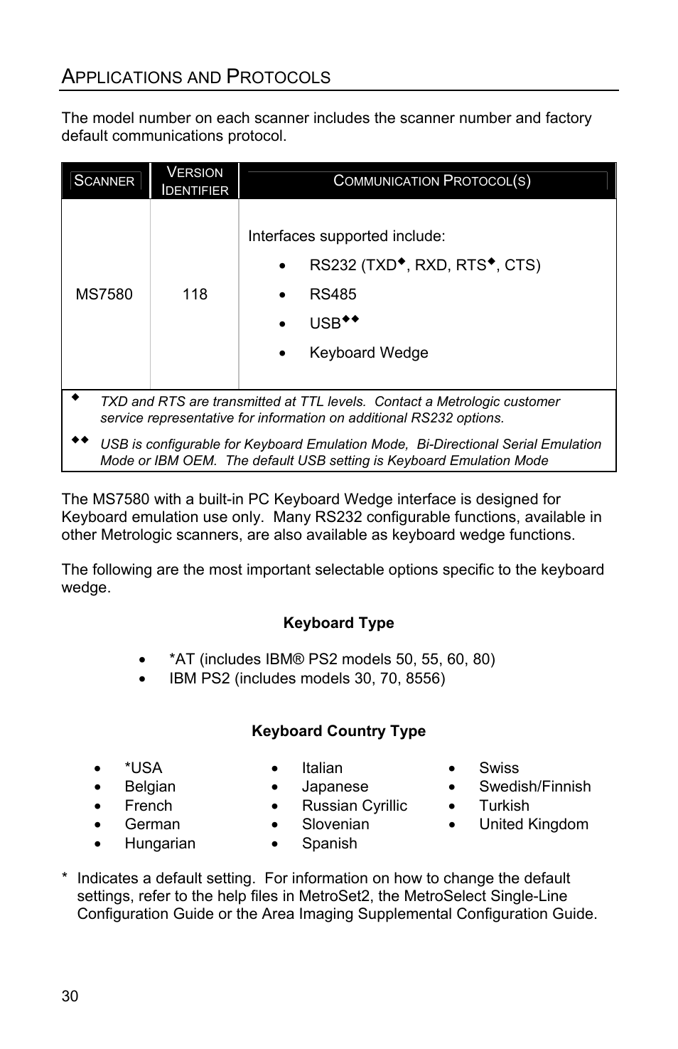 Applications and protocols | Metrologic Instruments Genesis MS7580 User Manual | Page 34 / 48