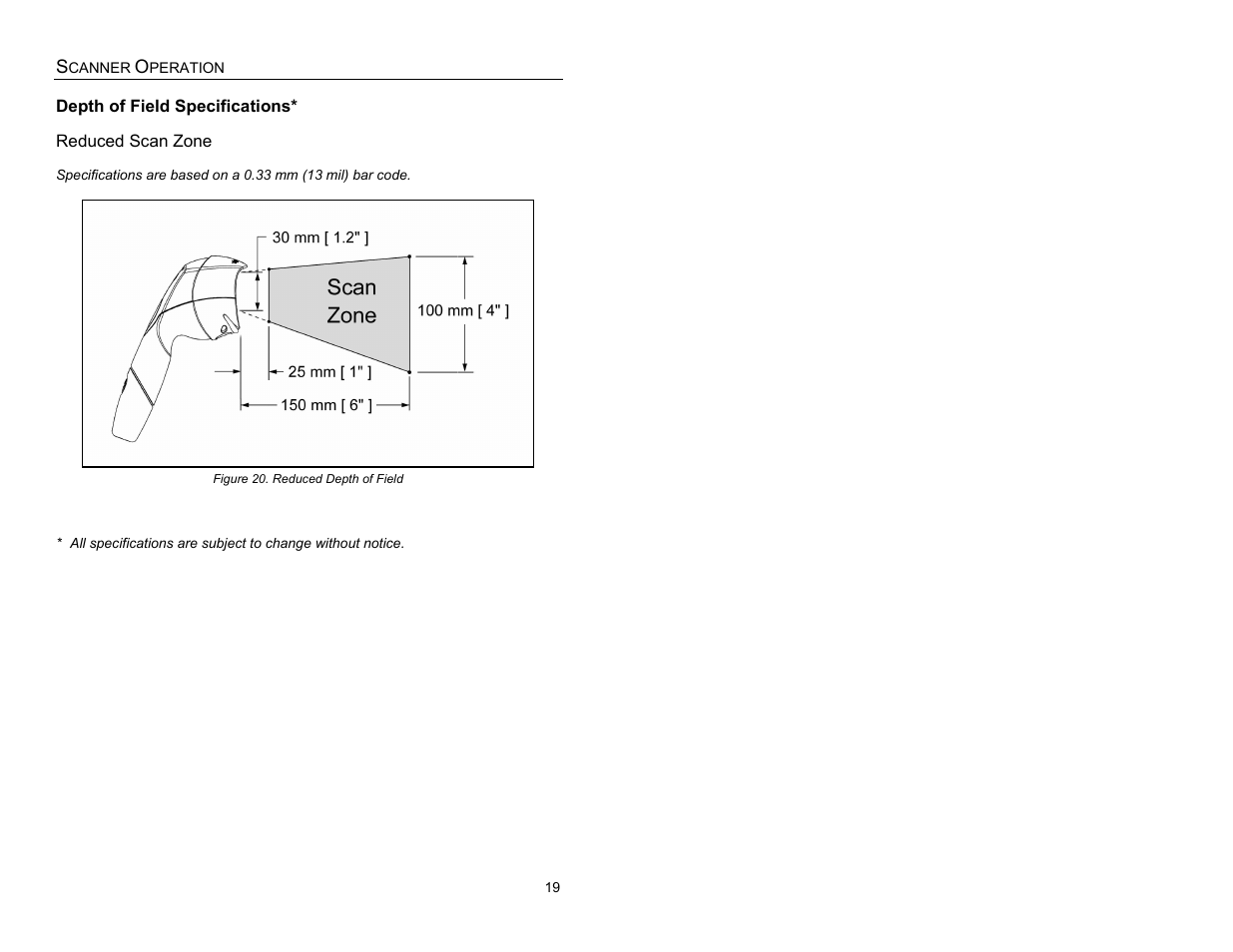 Rediced scan zone, Reduced scan zone | Metrologic Instruments MS3780 User Manual | Page 23 / 52