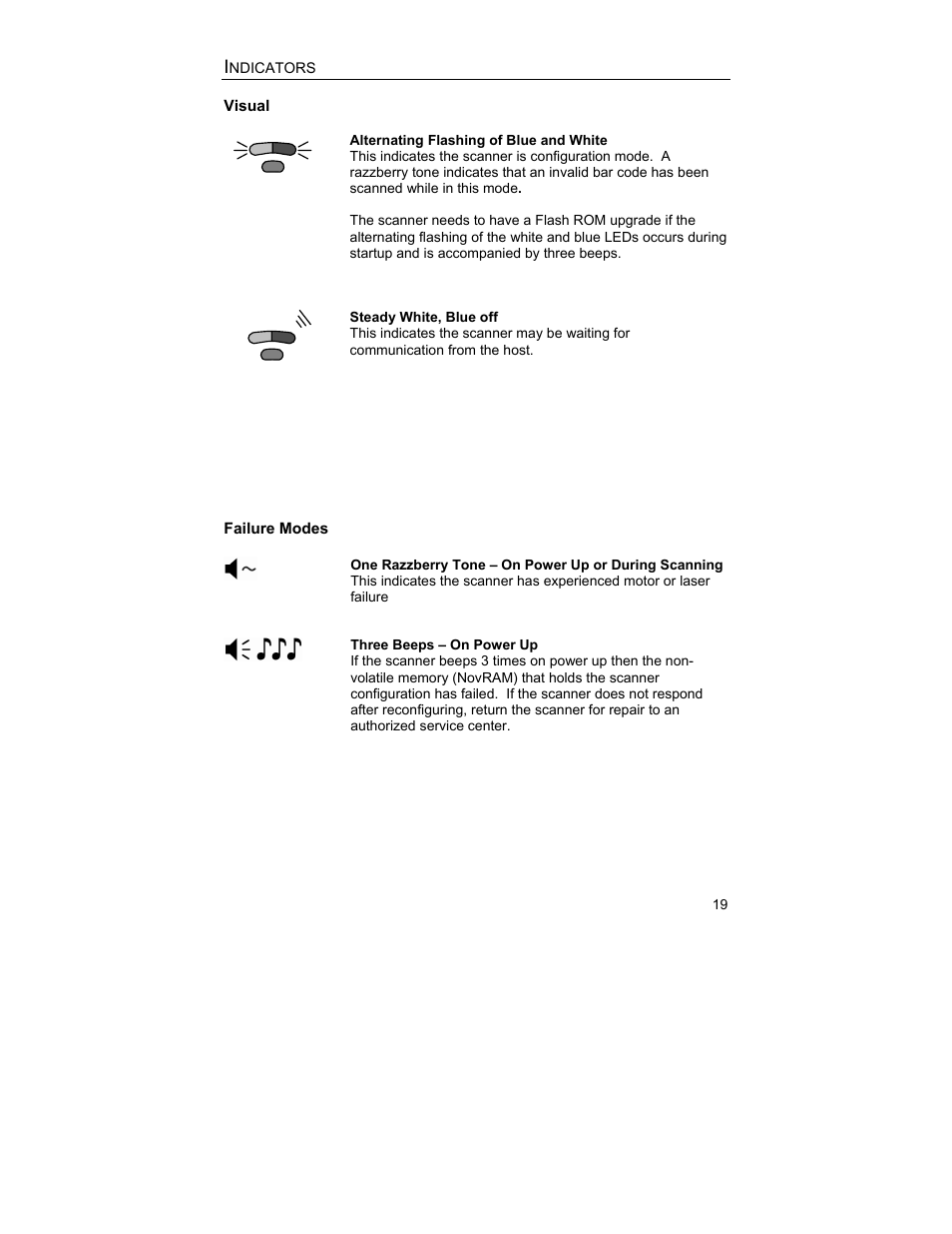 Failure modes | Metrologic Instruments MS9544 User Manual | Page 23 / 56