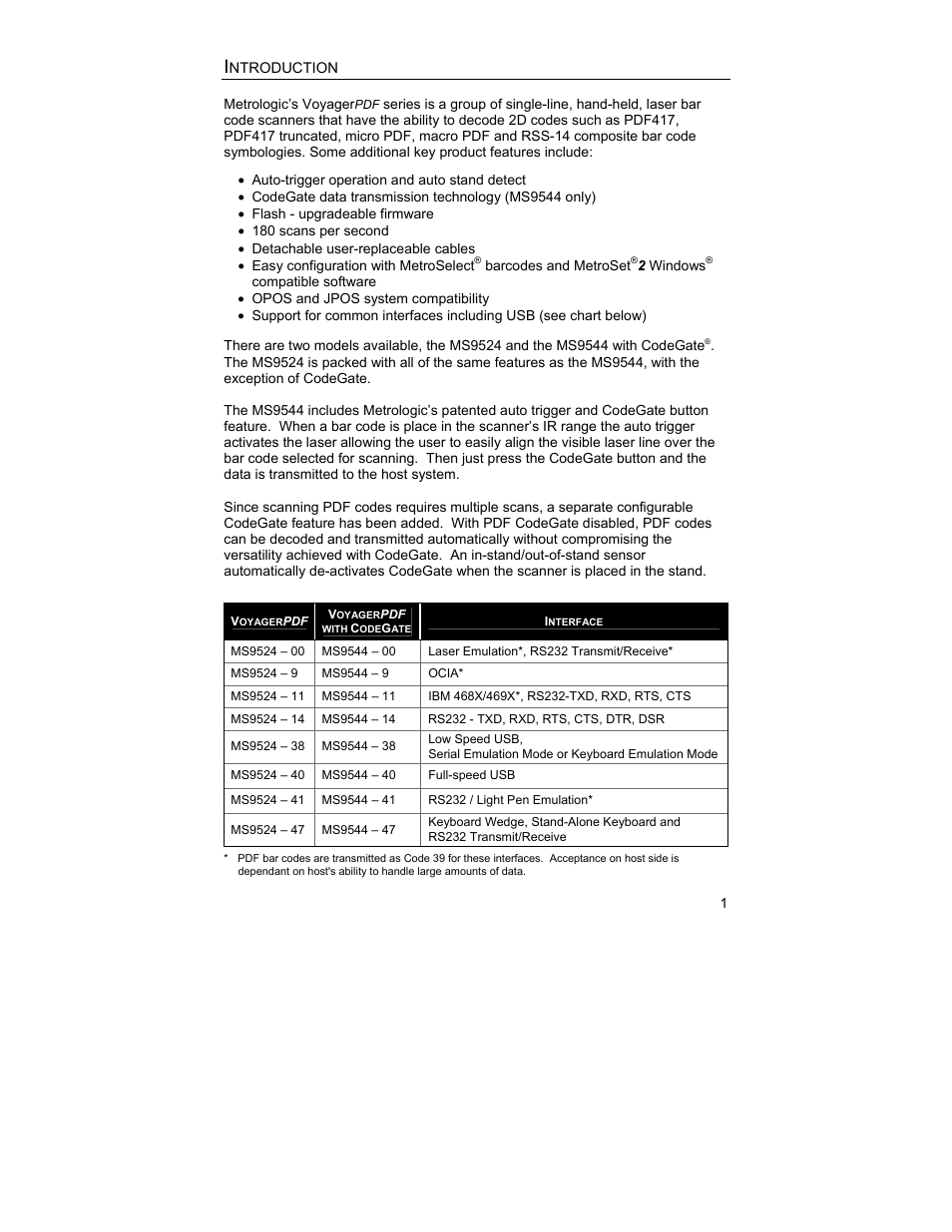 Introduction | Metrologic Instruments MS9544 User Manual | Page 5 / 56