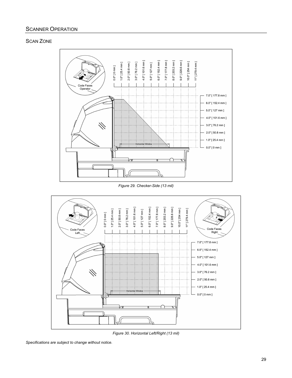 Scanner operation, Scan zone, Canner | Peration | Metrologic Instruments StratosH MS2321 User Manual | Page 33 / 68