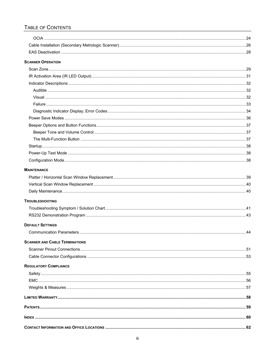 Metrologic Instruments StratosH MS2321 User Manual | Page 4 / 68