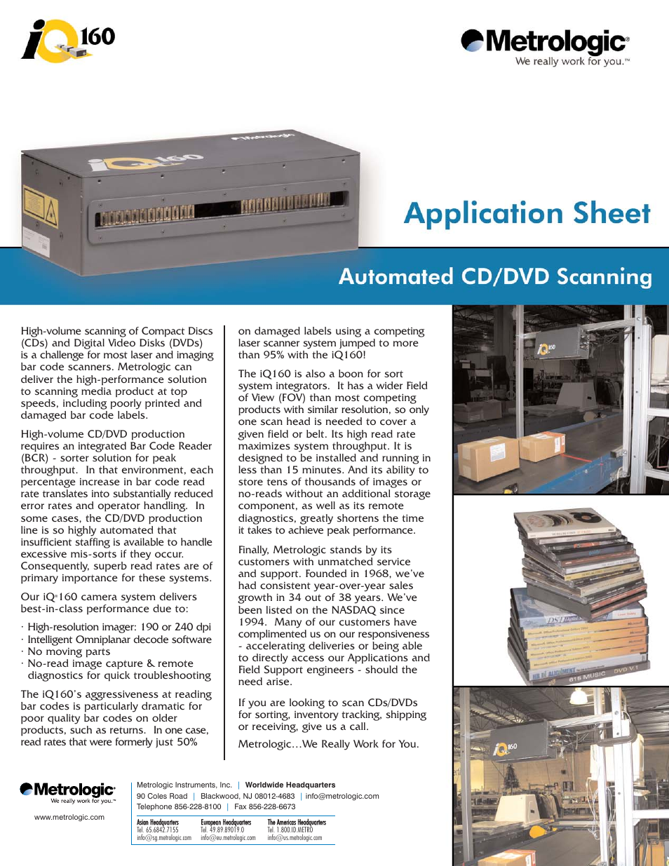Metrologic Instruments iQ160 User Manual | 1 page