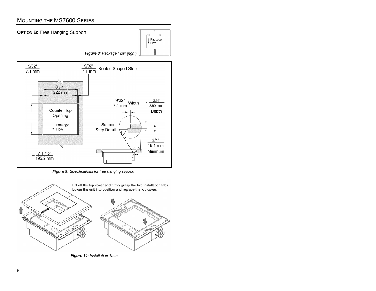 Option b: free hanging support | Metrologic Instruments MS7620 User Manual | Page 9 / 59