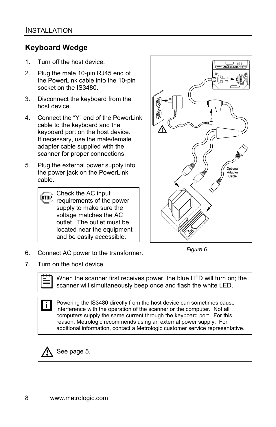 Keyboard wedge | Metrologic Instruments IS3480 User Manual | Page 12 / 56