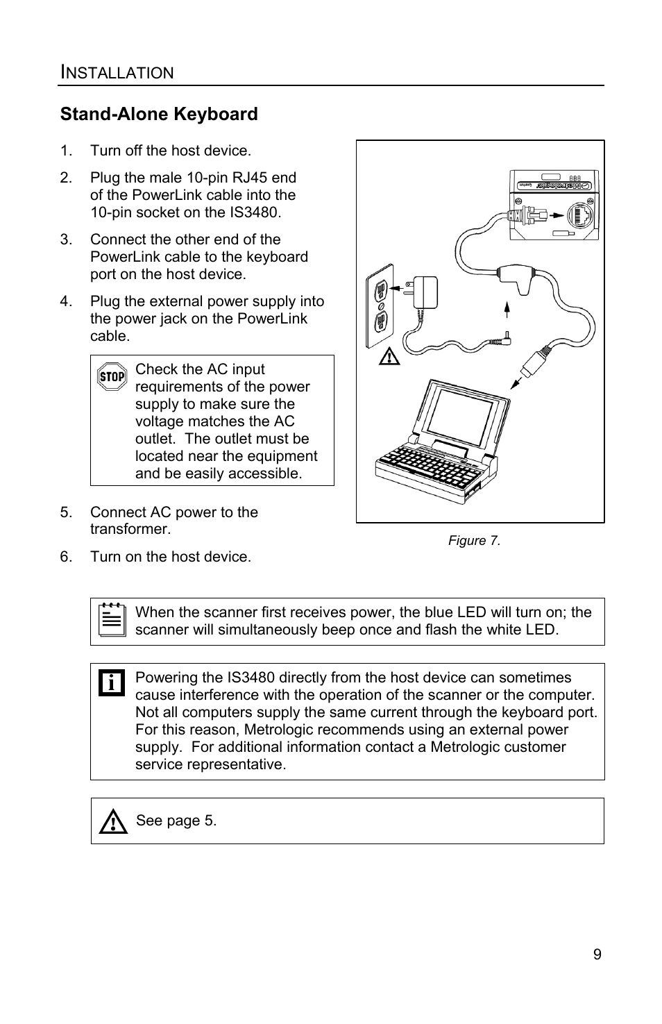 Stand-alone keyboard | Metrologic Instruments IS3480 User Manual | Page 13 / 56