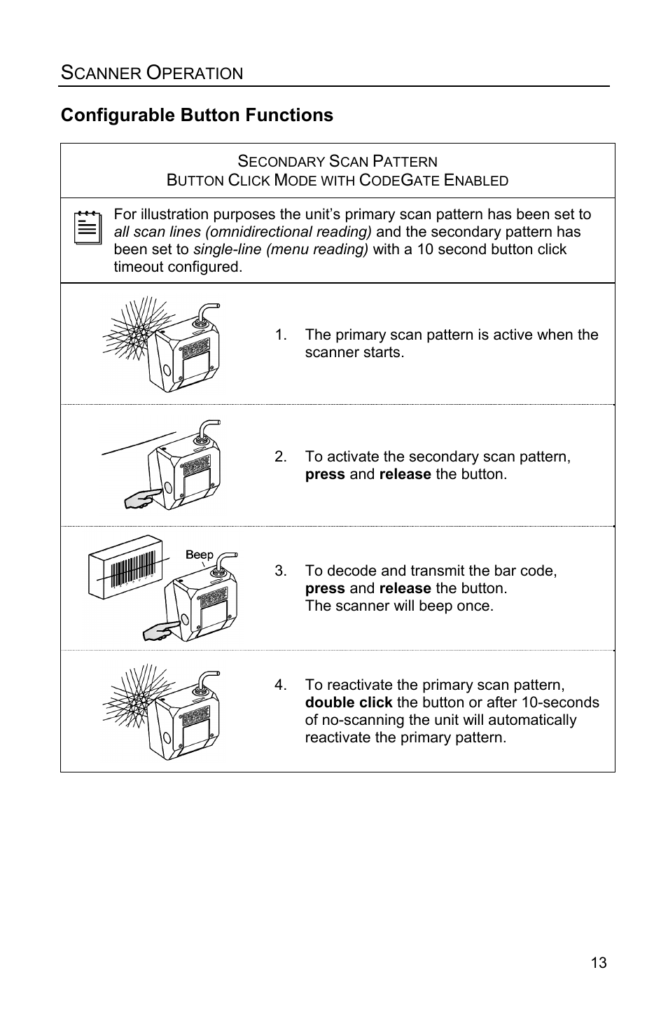 Configurable button functions | Metrologic Instruments IS3480 User Manual | Page 17 / 56