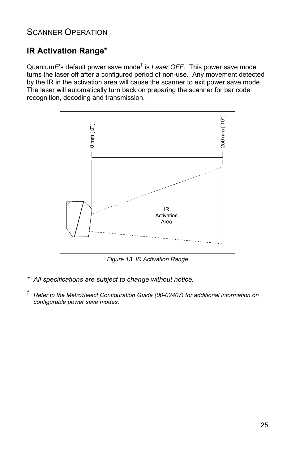 Ir activation range | Metrologic Instruments IS3480 User Manual | Page 29 / 56