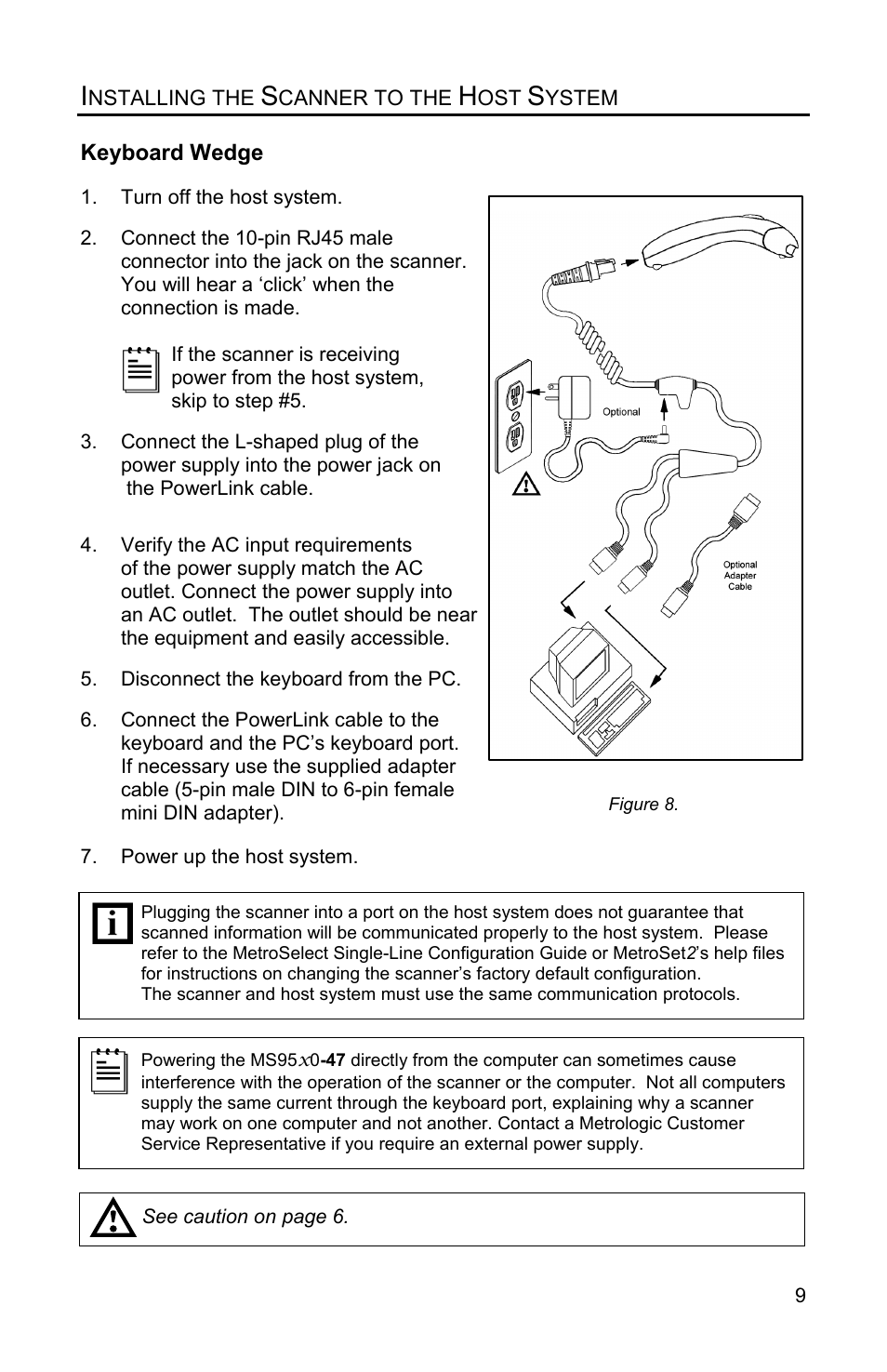Keyboard wedge | Metrologic Instruments Voyager MS9500 Series User Manual | Page 13 / 56