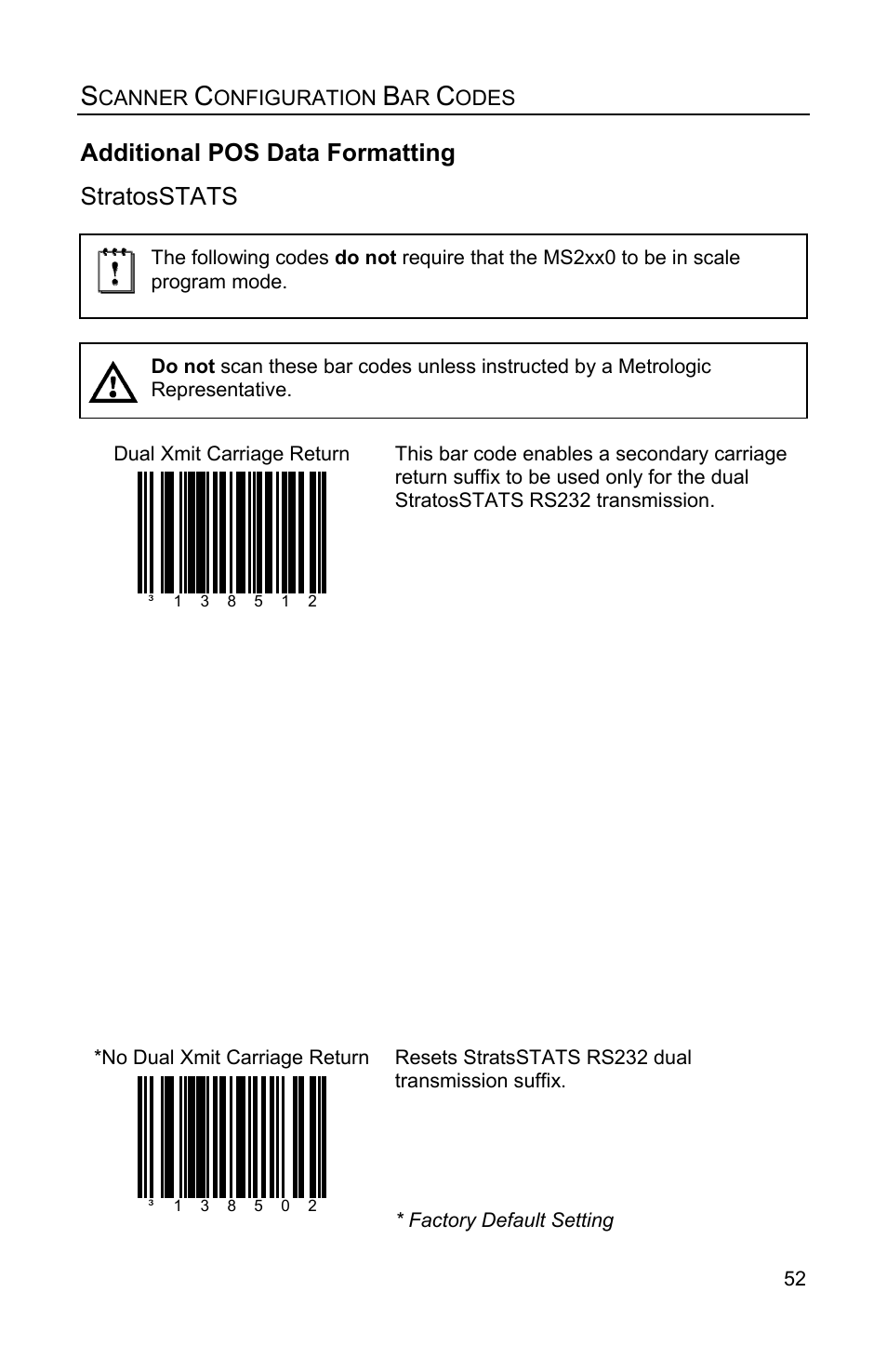 Additional pos data formatting, Stratosstats | Metrologic Instruments Stratos MS2x20 Series User Manual | Page 57 / 92