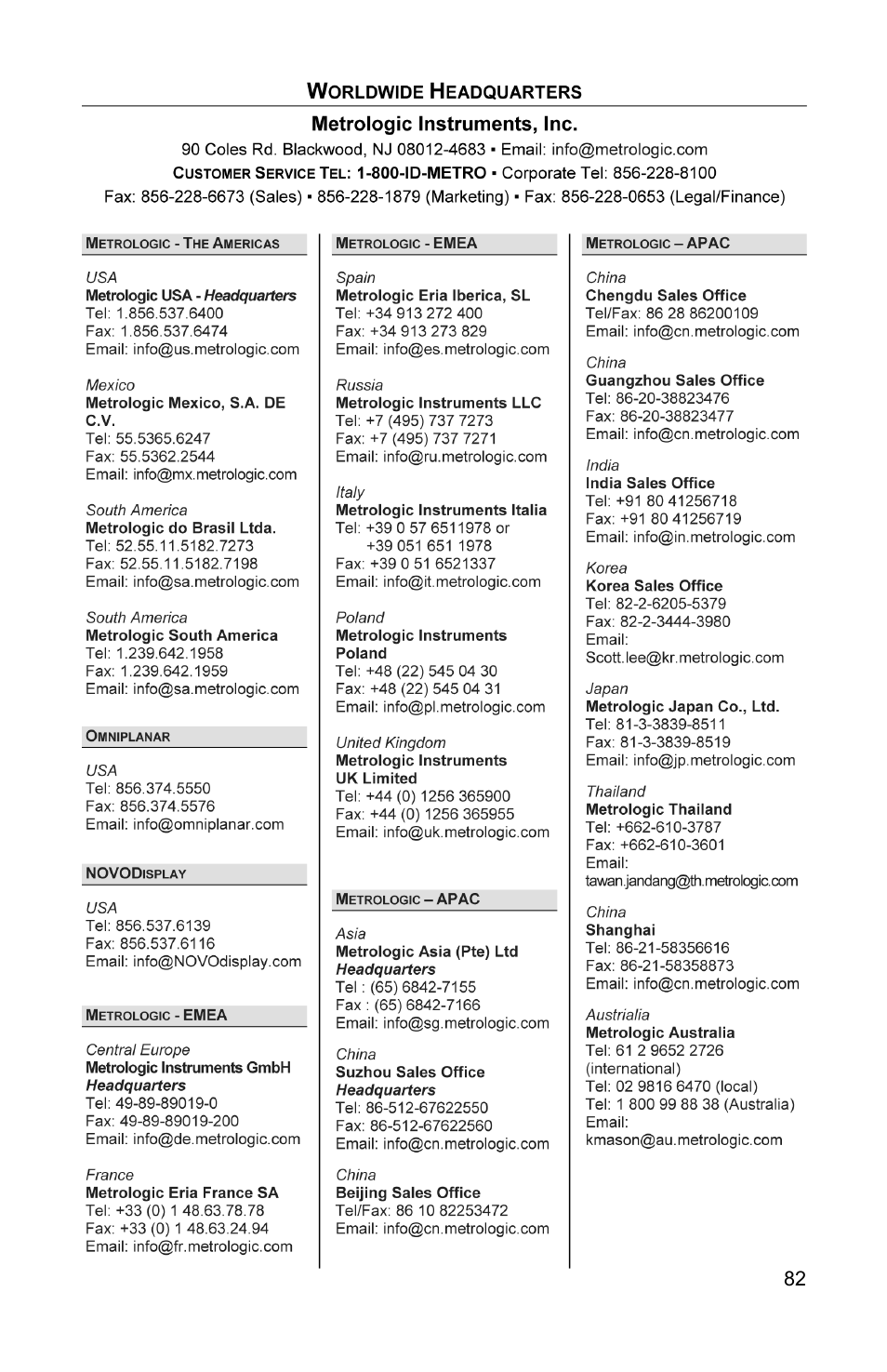 Metrologic Instruments Stratos MS2x20 Series User Manual | Page 87 / 92