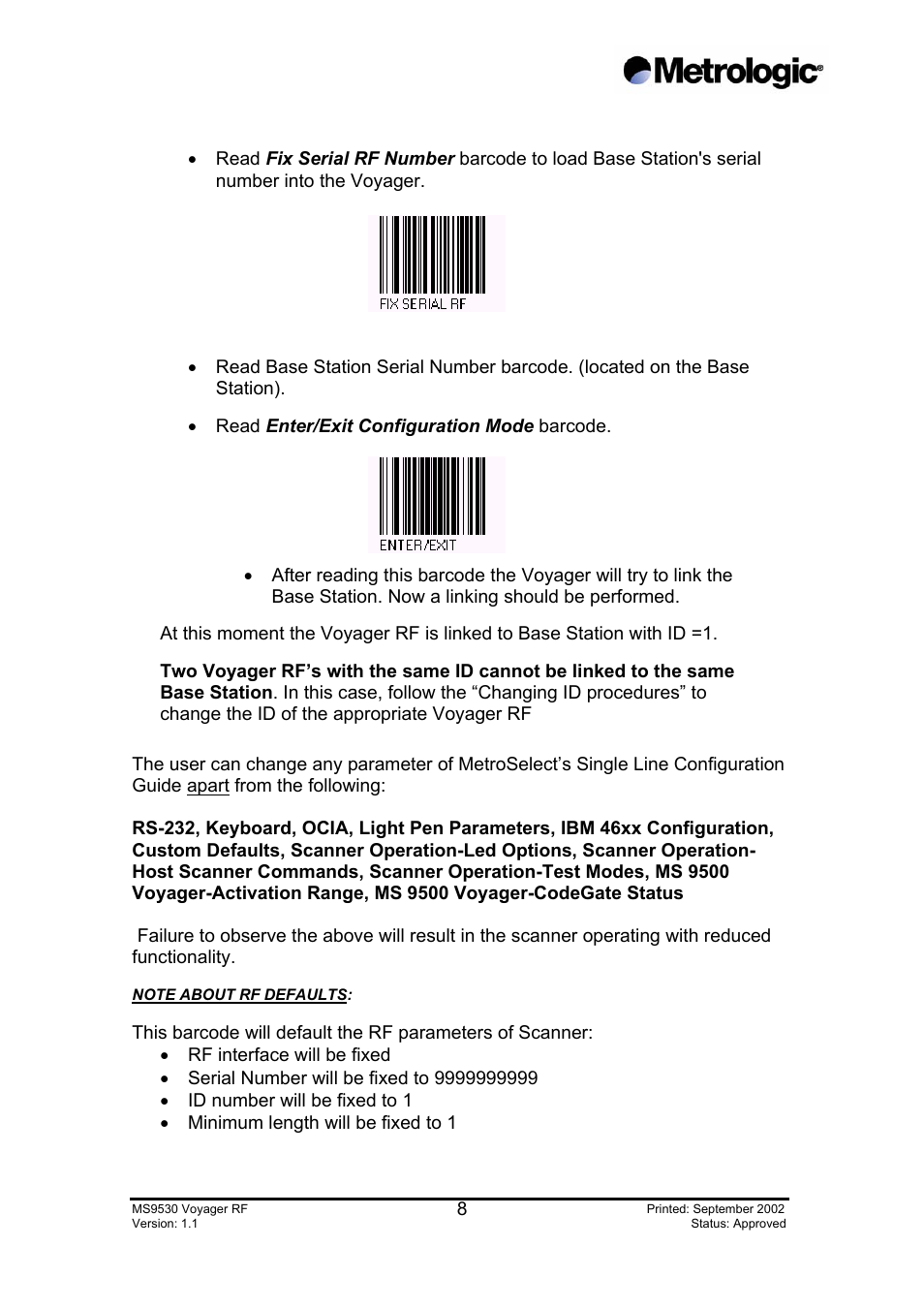 Metrologic Instruments MS9530 Series User Manual | Page 8 / 20