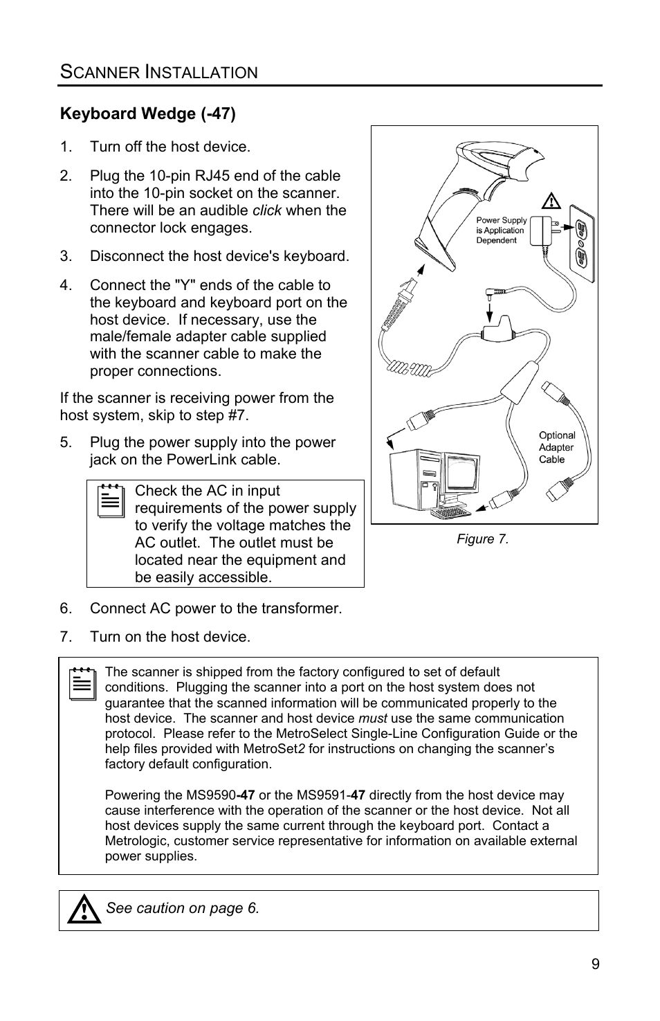 Keyboard wedge (-47) | Metrologic Instruments VOYAGERGS MS9590 User Manual | Page 13 / 47