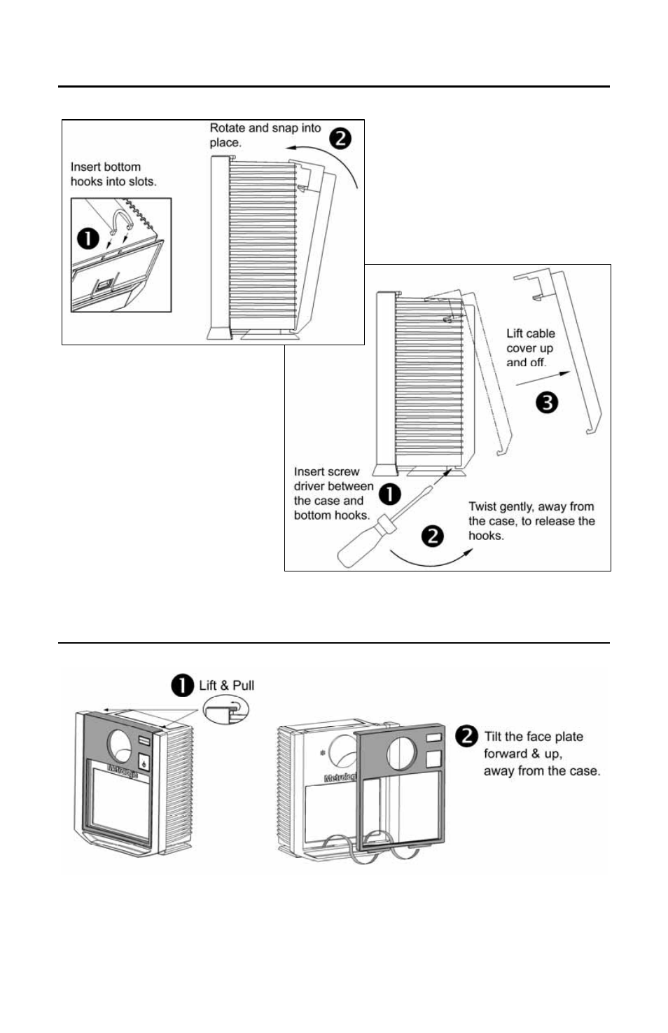 Cable cover installation and removal, Face plate removal | Metrologic Instruments MS7320 User Manual | Page 19 / 64