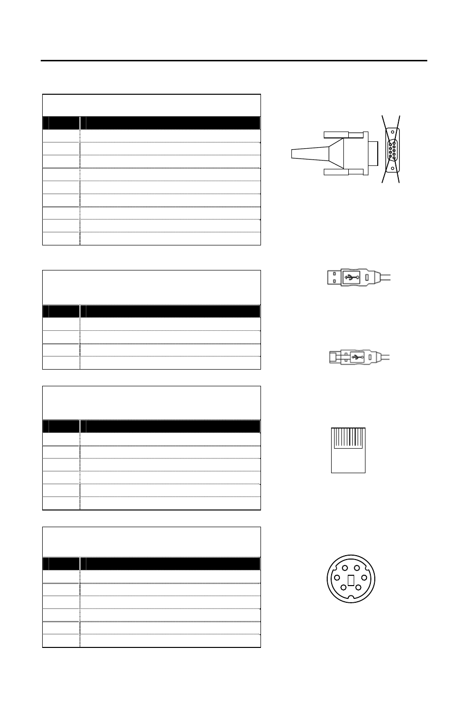 Cable connector configurations (host end) | Metrologic Instruments MS7320 User Manual | Page 52 / 64