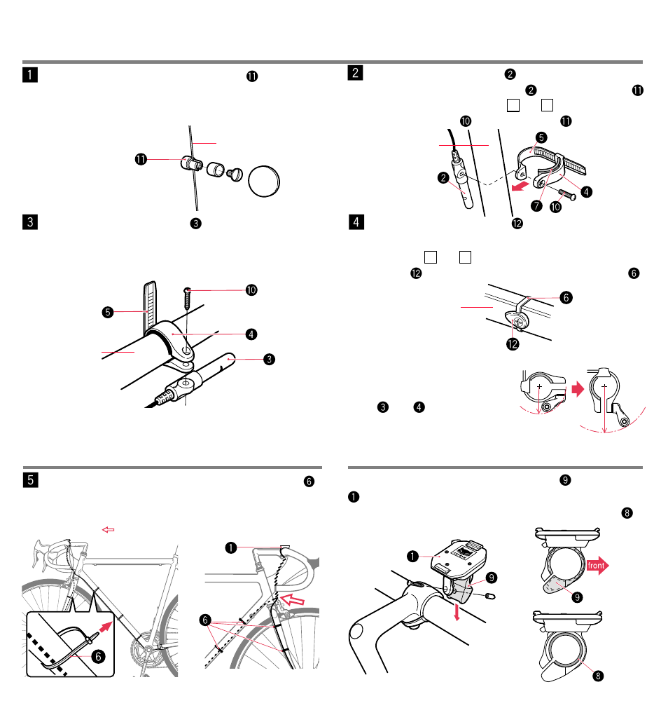 Magnet & sensor, Bracket, Wire | CatEye MSC 3Dx User Manual | Page 3 / 8
