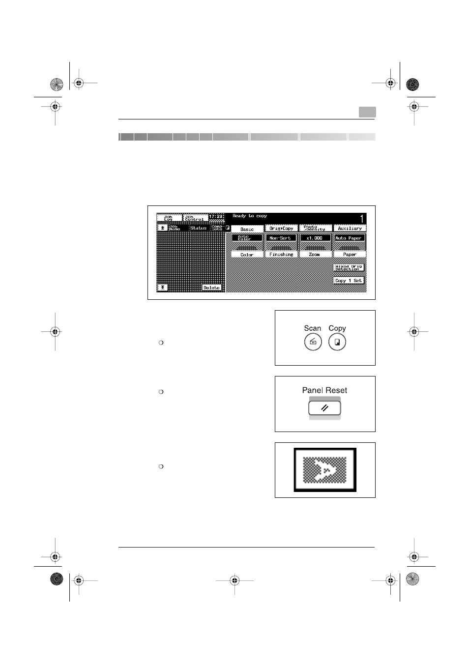 6 basic operations, 1 making copies, Basic operations | Making copies -1, 6basic operations | Minolta CF3102 User Manual | Page 102 / 177