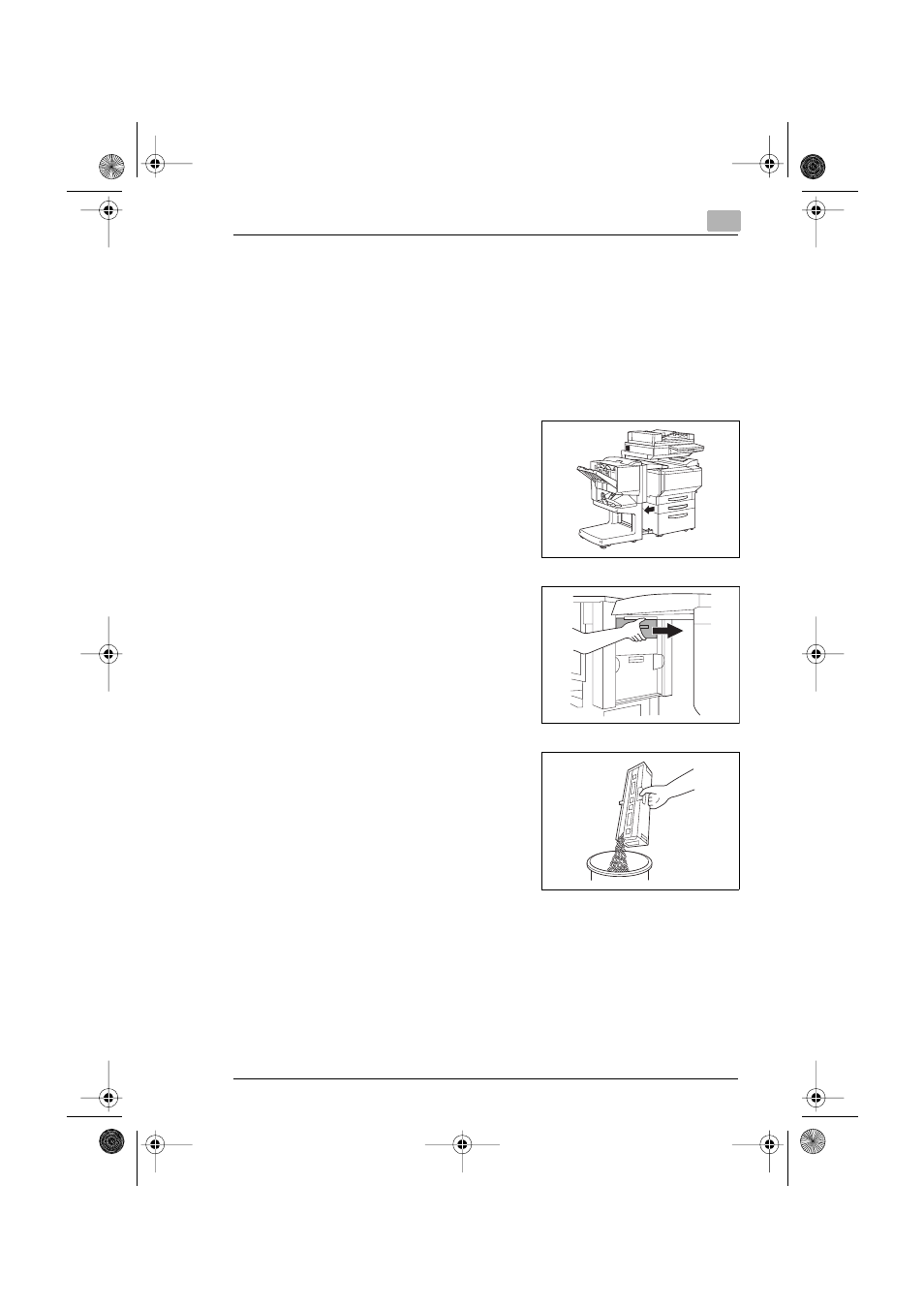 3 empty the hole punch waste container, To empty the hole-punch waste container | Minolta CF3102 User Manual | Page 130 / 177