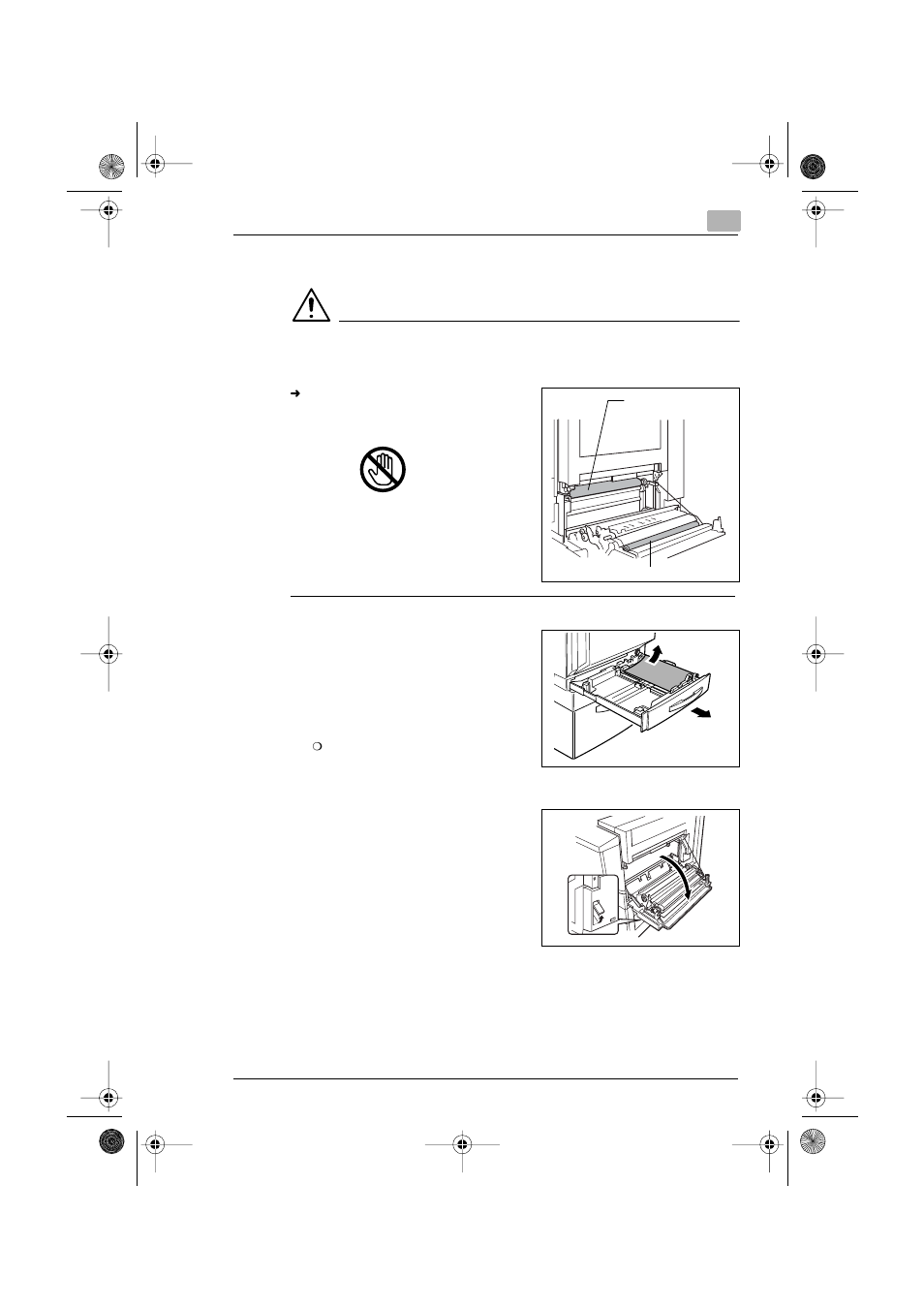 To clear a paper misfeed in the right-side door, To clear a paper misfeed in the right-side door -5, P. 8-5) | Minolta CF3102 User Manual | Page 136 / 177