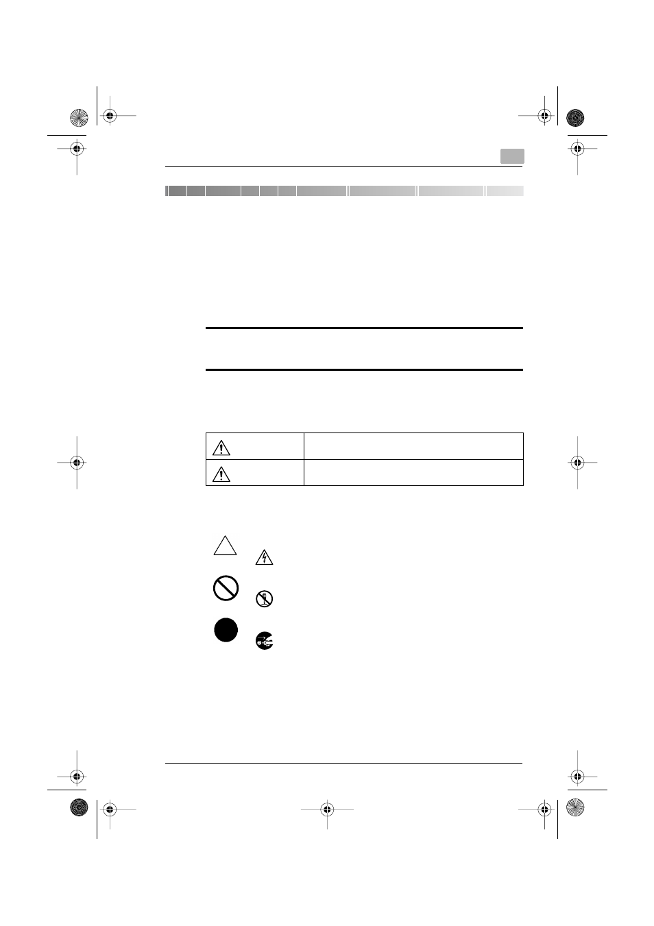 2 precautions, 1 safety information, Warning and precaution symbols | Meaning of symbols, Precautions, 2precautions | Minolta CF3102 User Manual | Page 14 / 177