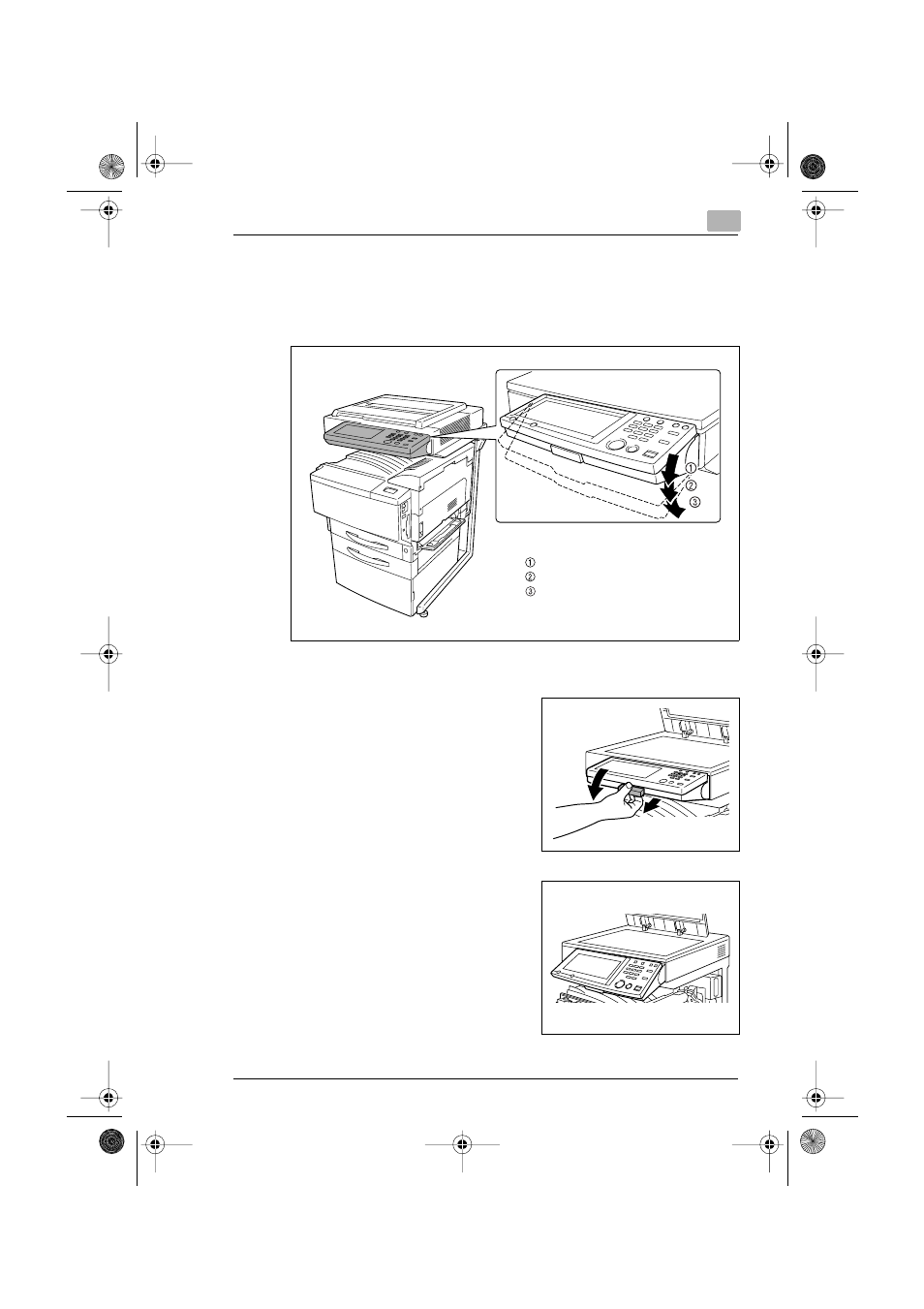 7 adjusting the angle of the control panel, To adjust the angle of the control panel | Minolta CF3102 User Manual | Page 62 / 177