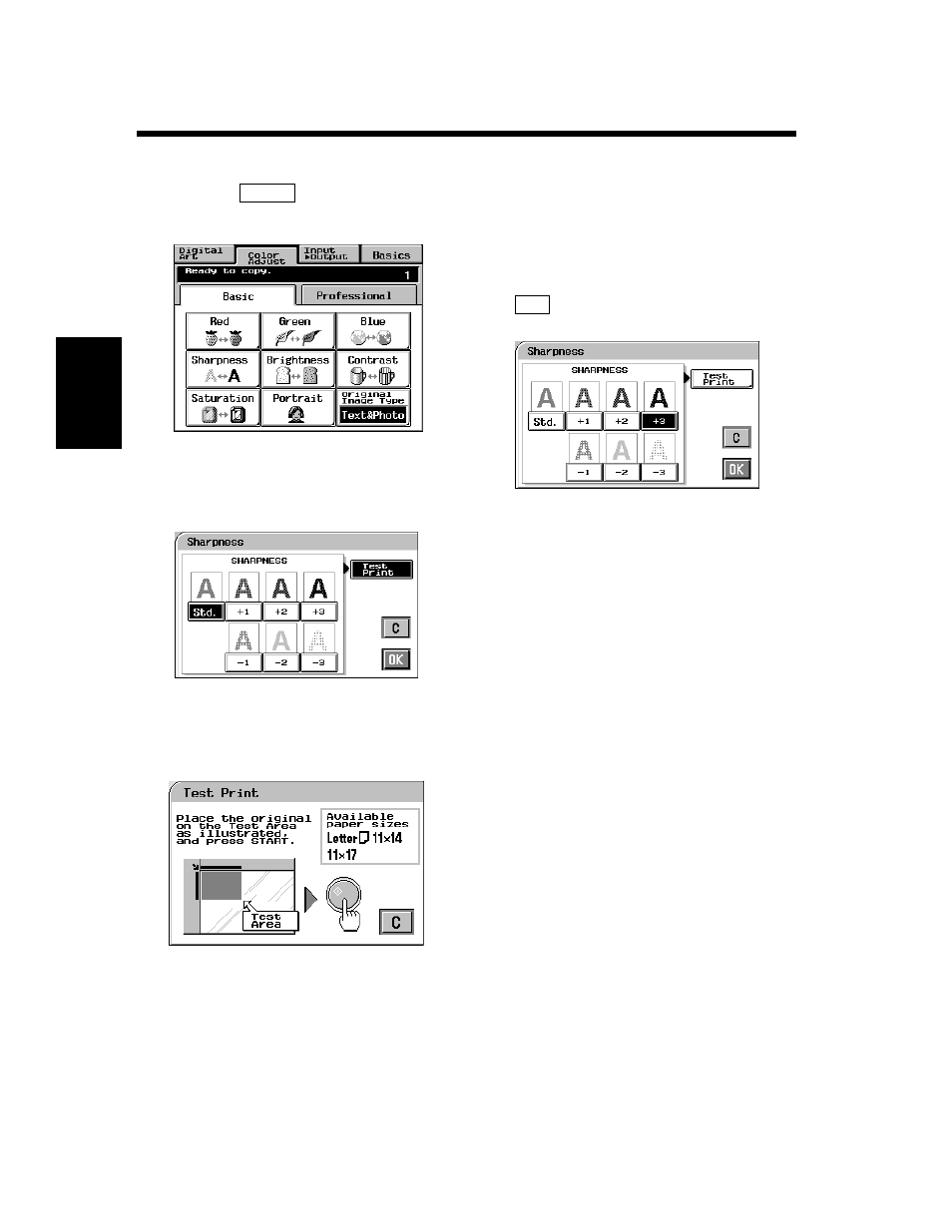Color adjust procedure (basic) | Minolta CF910 User Manual | Page 109 / 206