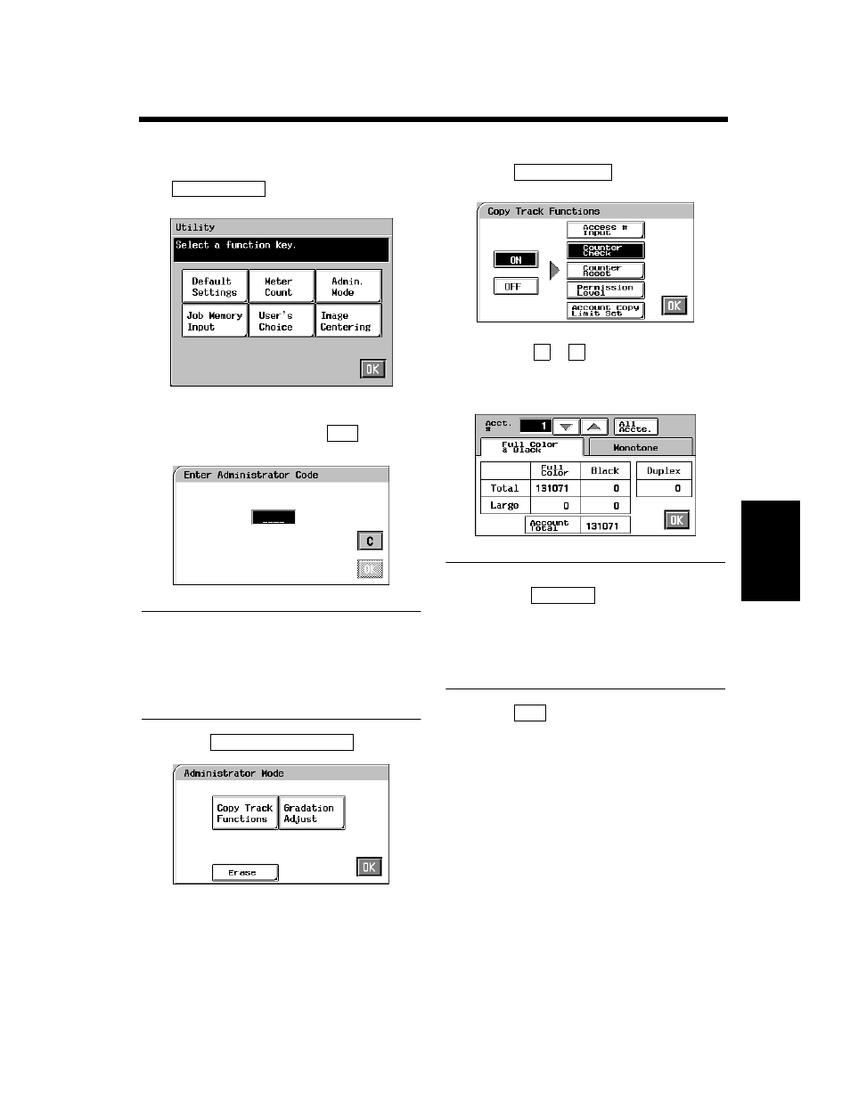 Checking the number of copies made by each account | Minolta CF910 User Manual | Page 156 / 206