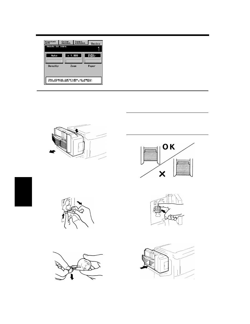 Replacing the staple cartridge | Minolta CF910 User Manual | Page 173 / 206