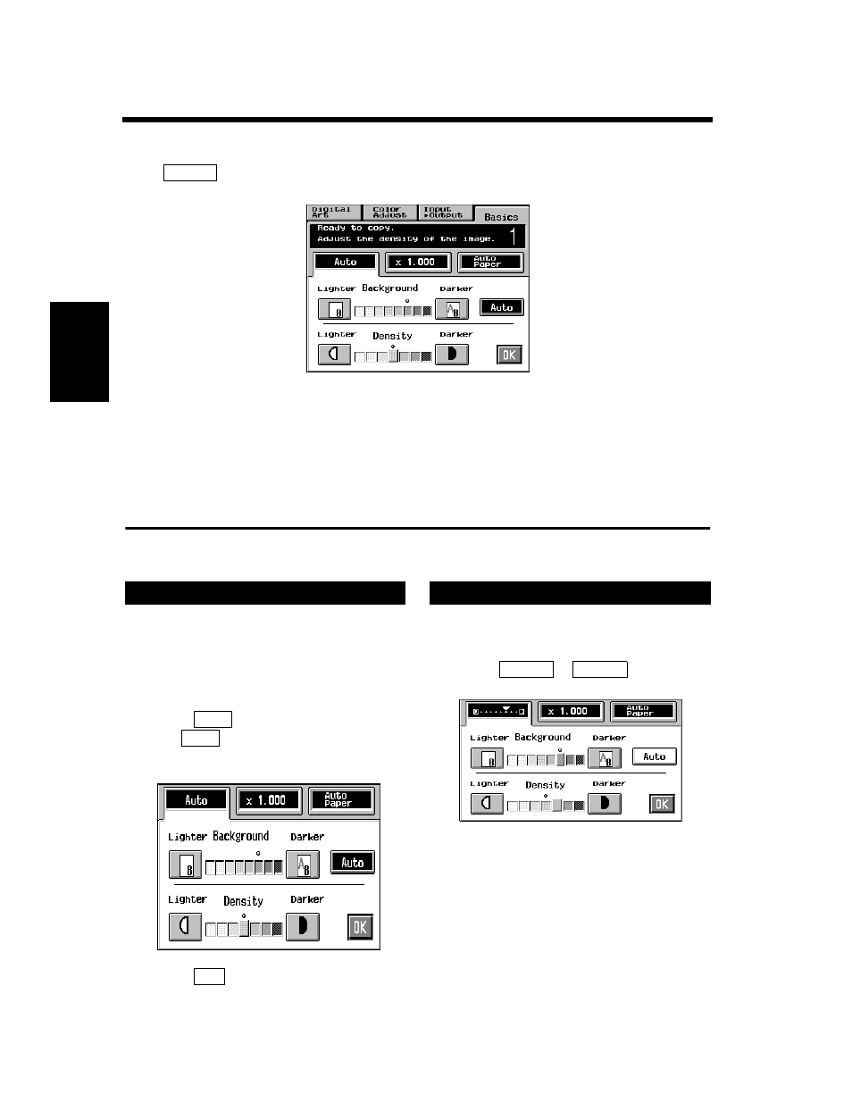 Image density, Adjusting the background level | Minolta CF910 User Manual | Page 49 / 206