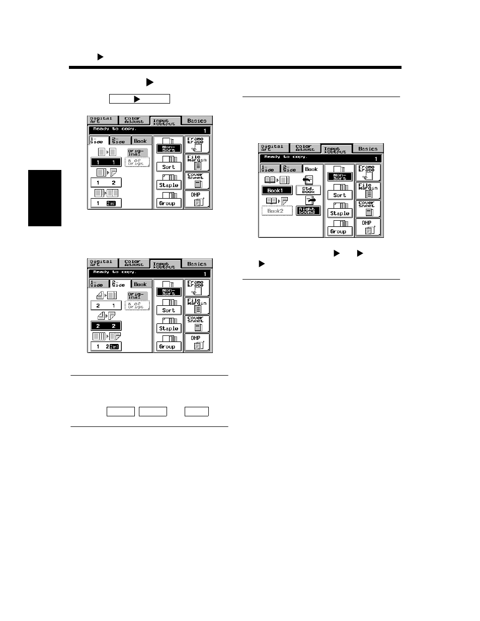 Selecting input output mode | Minolta CF910 User Manual | Page 53 / 206