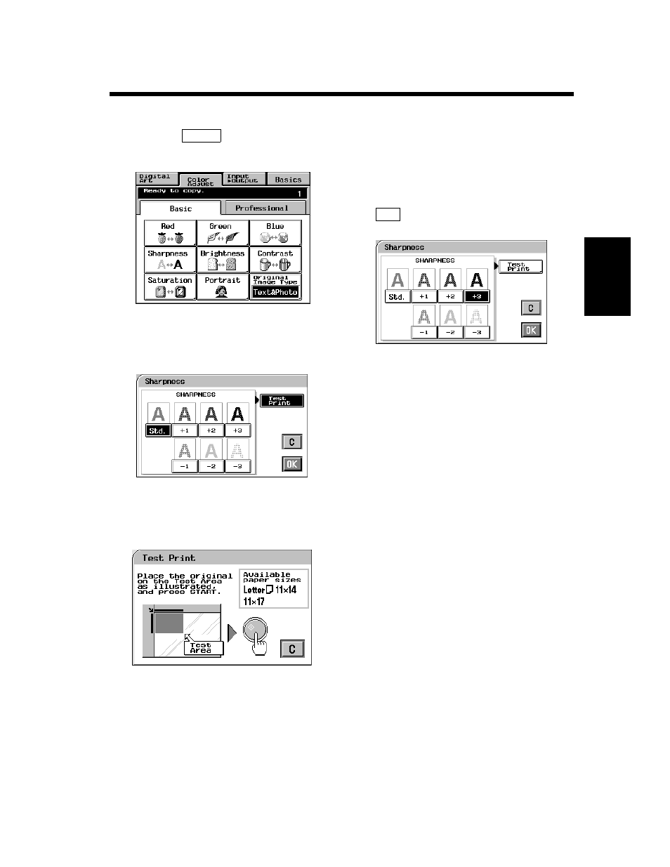 Color adjust procedure (basic) | Minolta CF910 User Manual | Page 66 / 206