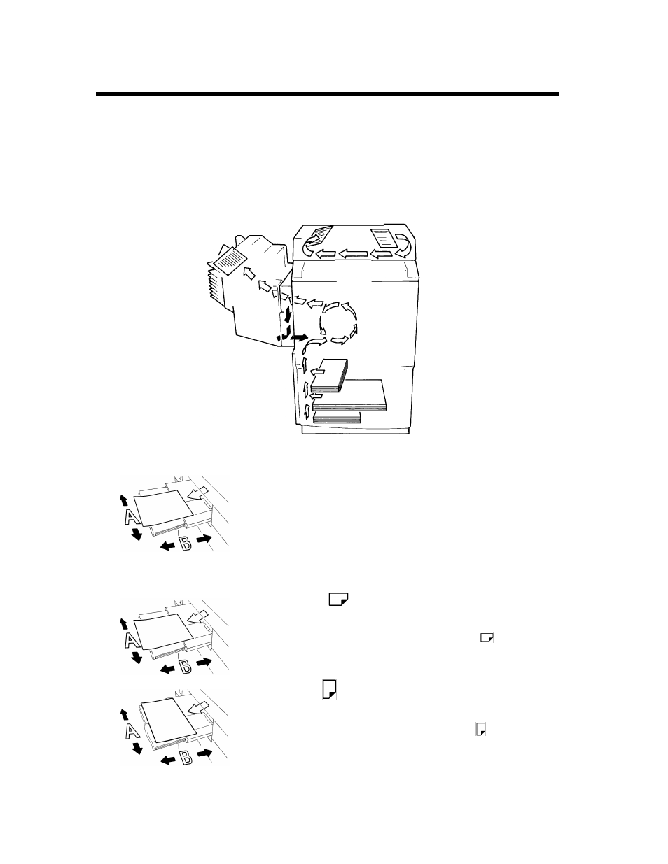 Feeding direction (copy paper path), Width” and “length, Terms and symbols used | Minolta CF910 User Manual | Page 9 / 206